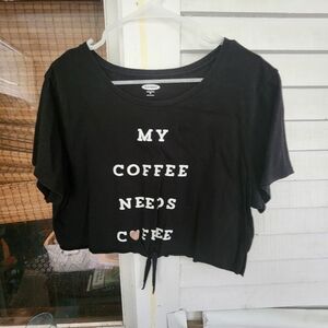 Black Coffee Cropped Graphic Tee